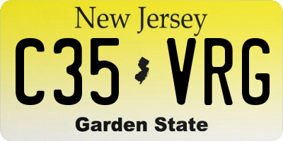 NJ license plate C35VRG