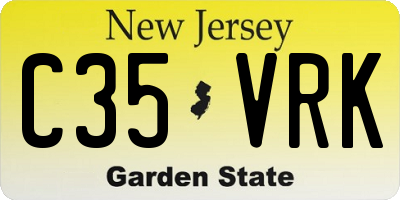 NJ license plate C35VRK