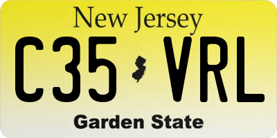 NJ license plate C35VRL