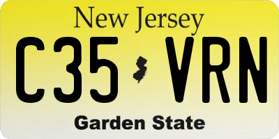 NJ license plate C35VRN
