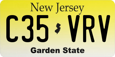 NJ license plate C35VRV