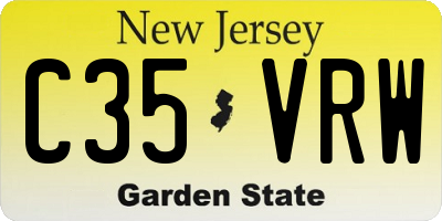 NJ license plate C35VRW