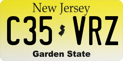 NJ license plate C35VRZ