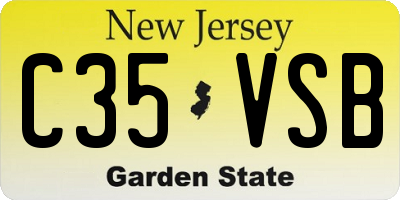NJ license plate C35VSB