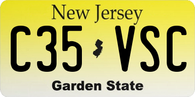 NJ license plate C35VSC