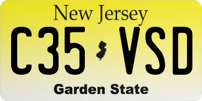 NJ license plate C35VSD