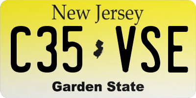 NJ license plate C35VSE