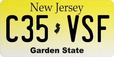 NJ license plate C35VSF