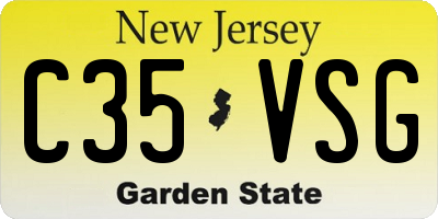 NJ license plate C35VSG