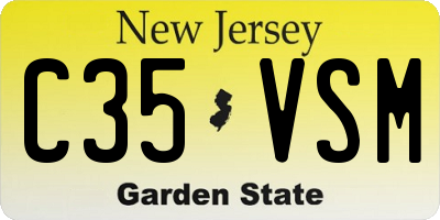 NJ license plate C35VSM