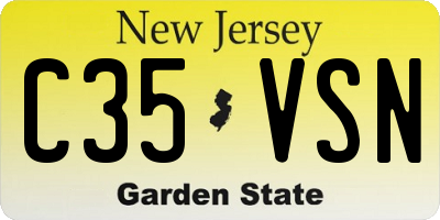 NJ license plate C35VSN