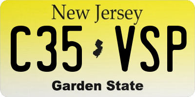 NJ license plate C35VSP
