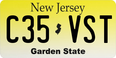 NJ license plate C35VST