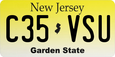 NJ license plate C35VSU
