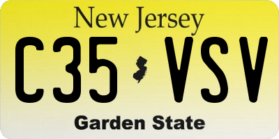 NJ license plate C35VSV