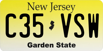 NJ license plate C35VSW