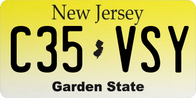 NJ license plate C35VSY