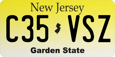 NJ license plate C35VSZ
