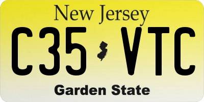 NJ license plate C35VTC