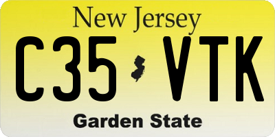 NJ license plate C35VTK