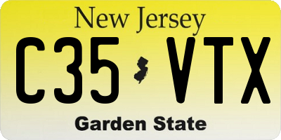 NJ license plate C35VTX