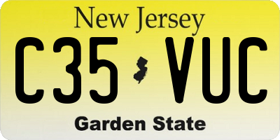 NJ license plate C35VUC