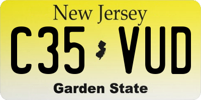 NJ license plate C35VUD