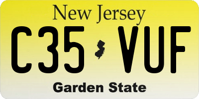 NJ license plate C35VUF