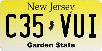 NJ license plate C35VUI