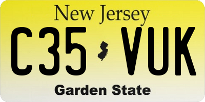 NJ license plate C35VUK