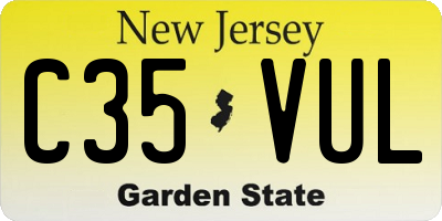 NJ license plate C35VUL
