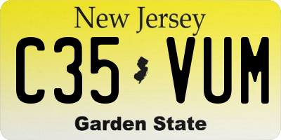 NJ license plate C35VUM