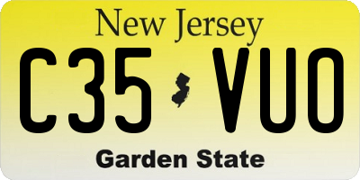 NJ license plate C35VUO