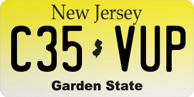 NJ license plate C35VUP