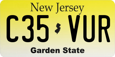 NJ license plate C35VUR