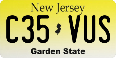 NJ license plate C35VUS