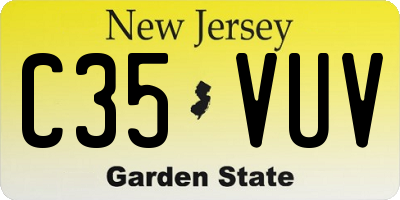 NJ license plate C35VUV