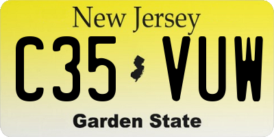 NJ license plate C35VUW