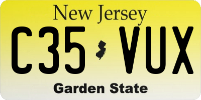 NJ license plate C35VUX