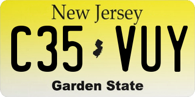 NJ license plate C35VUY