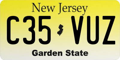 NJ license plate C35VUZ