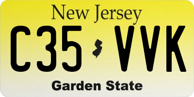 NJ license plate C35VVK