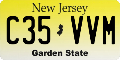 NJ license plate C35VVM