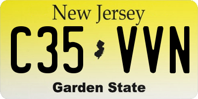 NJ license plate C35VVN