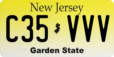 NJ license plate C35VVV