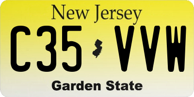 NJ license plate C35VVW
