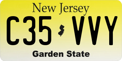 NJ license plate C35VVY