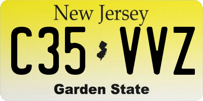 NJ license plate C35VVZ