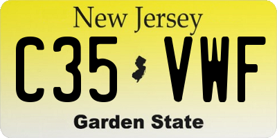 NJ license plate C35VWF