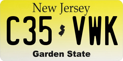 NJ license plate C35VWK
